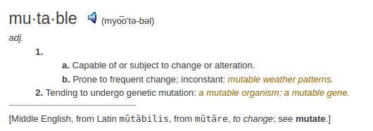 definition mutable definition mutable