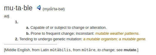 definition mutable