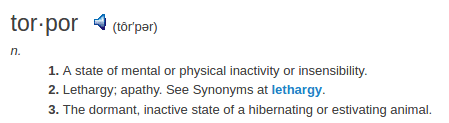 definition torpor definition torpor