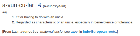 definition avuncular