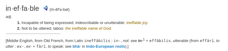 definition ineffable