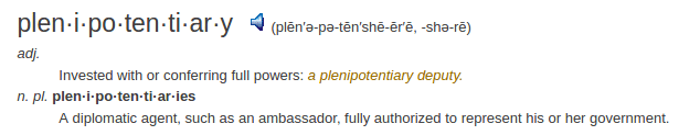 definition plenipotentiary