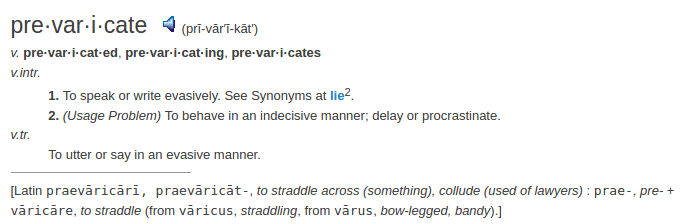defintion prevaricate