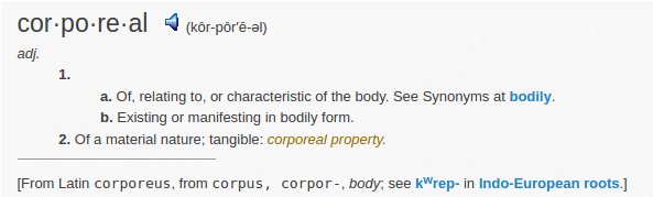 definition corporeal