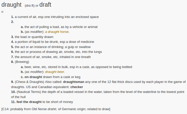 definition draught definition draught
