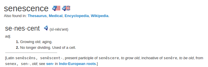 definition senescence