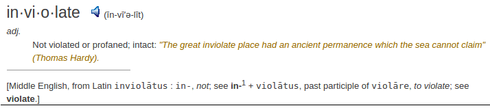 definition inviolate