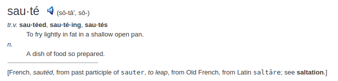 definition saute definition saute