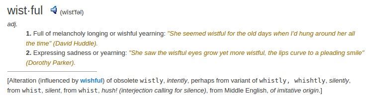 definition wistful