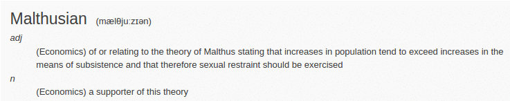definition malthusian