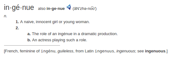 definition ingenue
