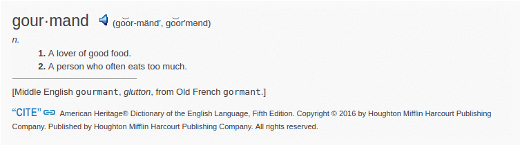 definition gourmand