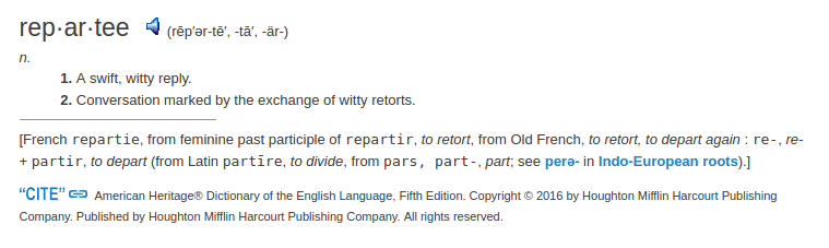definition repartee