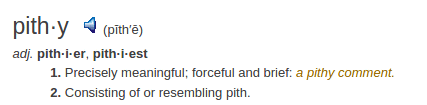 definition pithy