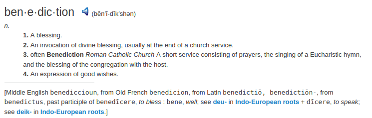 definition benediction