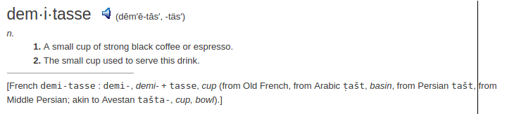 definition demitasse