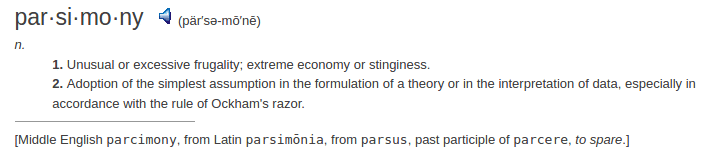 definition parsimony
