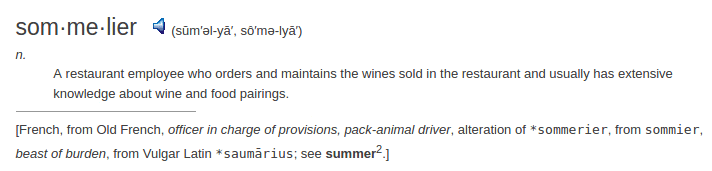 definition sommelier