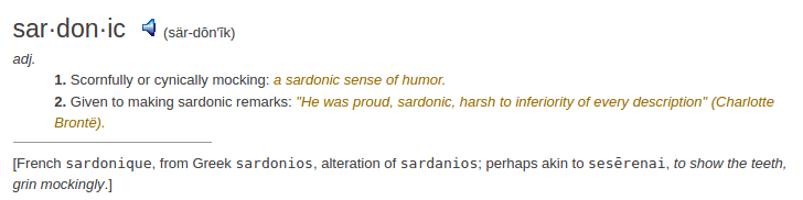 definition sardonic