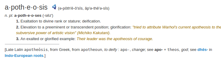 definition apotheosis
