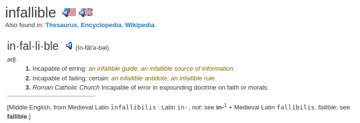 definition infallible