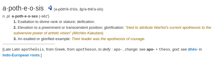 definition apotheosis