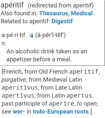 defintion aperitif