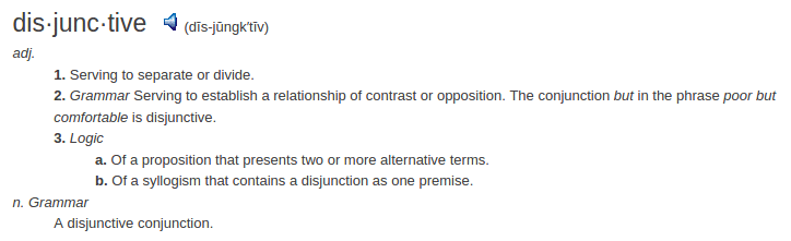 definition disjunctive
