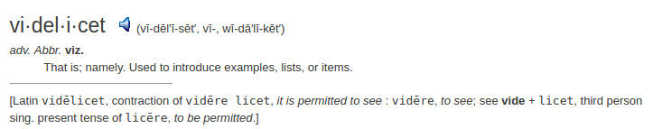 definition videlicet