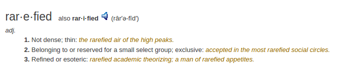 definition rarefied