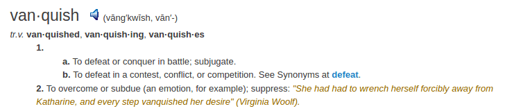definition vanquish