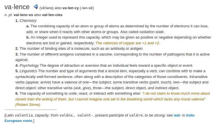 definition valence