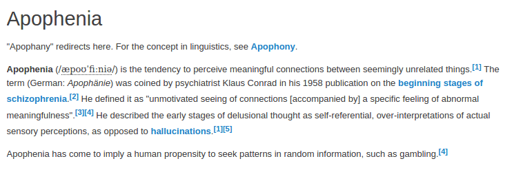 definition apophenia