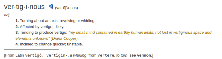 definition vertiginous