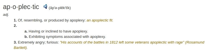 definition apoplectic