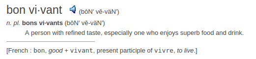 define bon vivant