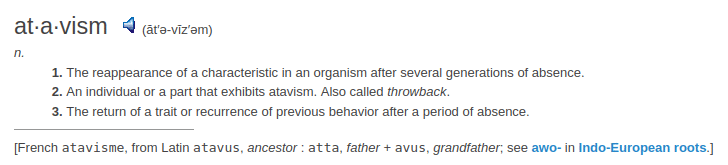 definition atavism