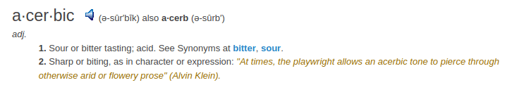 definition acerbic