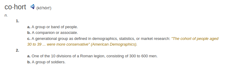definition cohort