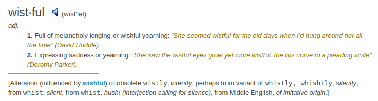 definition wistful