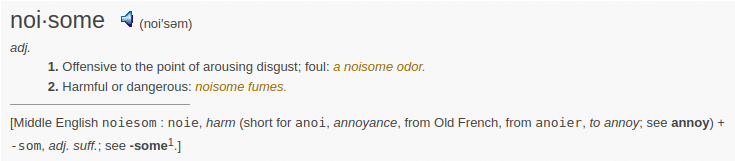 definition noisome