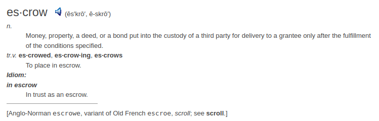 definition escrow