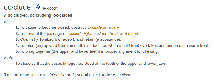 definition occlude