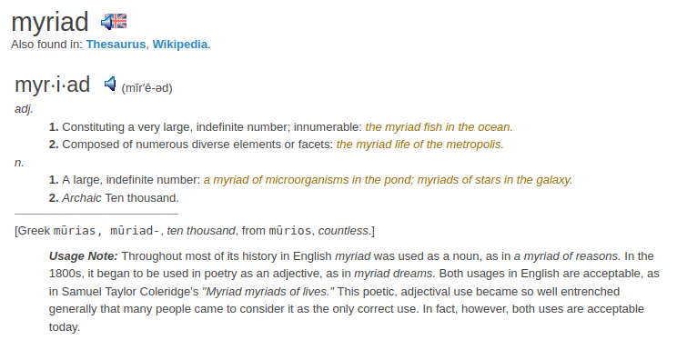 definition myriad