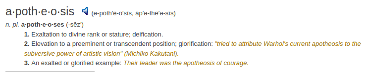 definition apotheosis