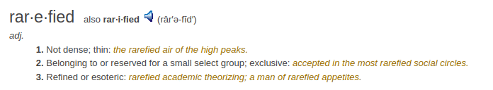 definition rarefied