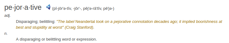 definition pejorative