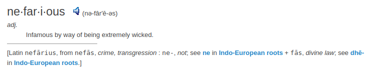 definition nefarious