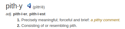 definition pithy