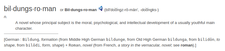 definition bildungsroman